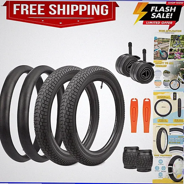 12/16/20x2.125 Bike Tires 1/2 Pack 12/16/20 Inch Kids Folding Replacement Tir...