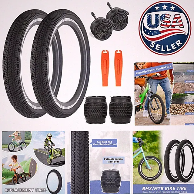 16 Inch Kids Bike Tires 2 Pack – Foldable and Versatile, All-Terrain Superb Grip