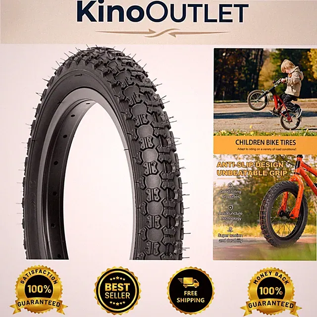 2-Pack Folding Kids Bike Tires 14x2.125 - Wear-Resistant Rubber & Tubes Included