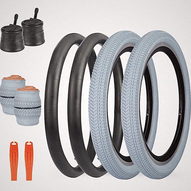 20 x 2.125 Bike Tire with Tube 2 Pack Kids Folding Bicycle Replacement Tires Gre