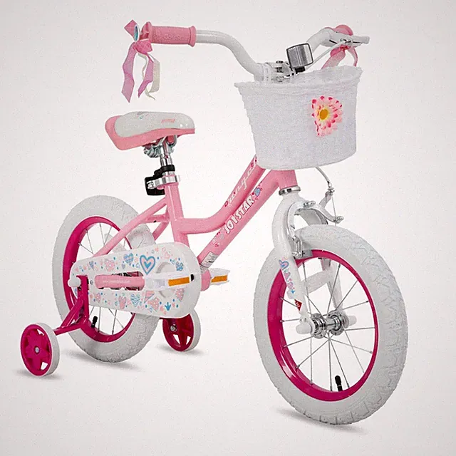 Joystar 14 Inch Girls Bike Training Wheels Basket Ages 3-5 Pink