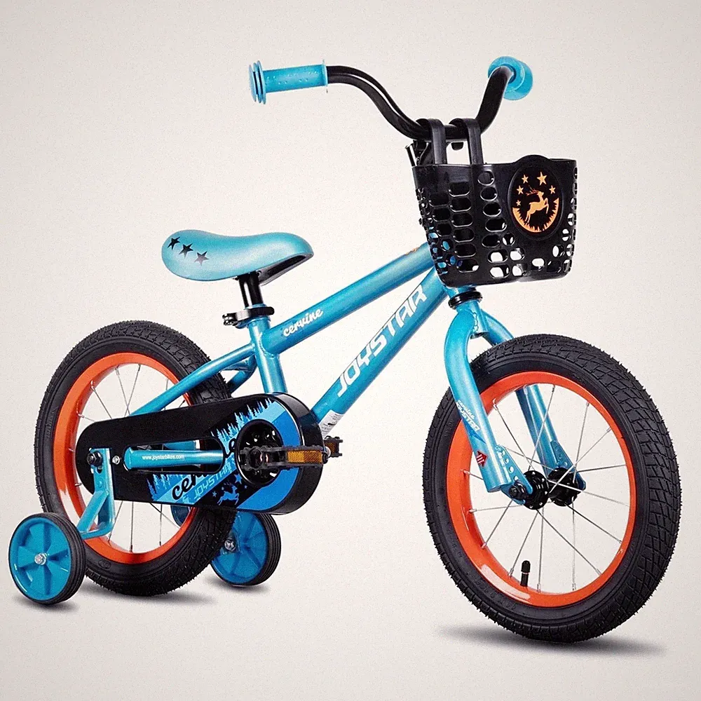 Joystar Cervine 16 Inch Kids Bicycle with Training Wheels, Adjustable Seat, Blue
