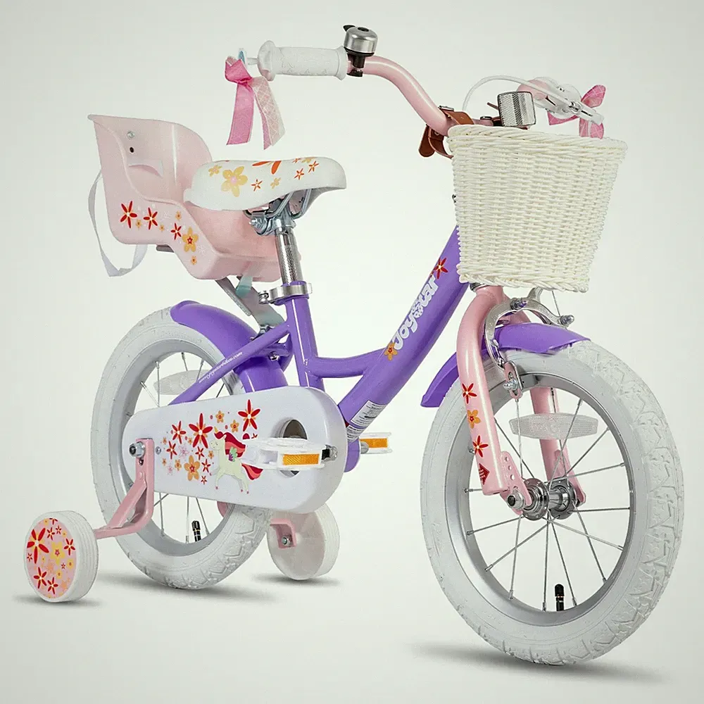 JOYSTAR Unicorn 12" Kids Bike for 2-4 Yr Old Girls Toddler w/ Training Wheels